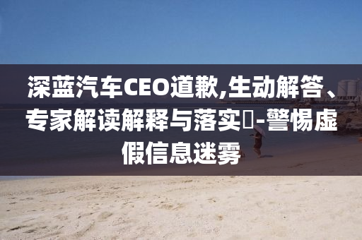 深藍汽車CEO道歉,生動解答、專家解讀解釋與落實?-警惕虛假信息迷霧