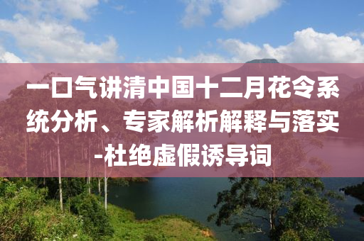 一口氣講清中國十二月花令系統分析、專家解析解釋與落實-杜絕虛假誘導詞