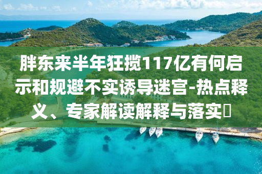 胖東來半年狂攬117億有何啟示和規避不實誘導迷宮-熱點釋義、專家解讀解釋與落實?