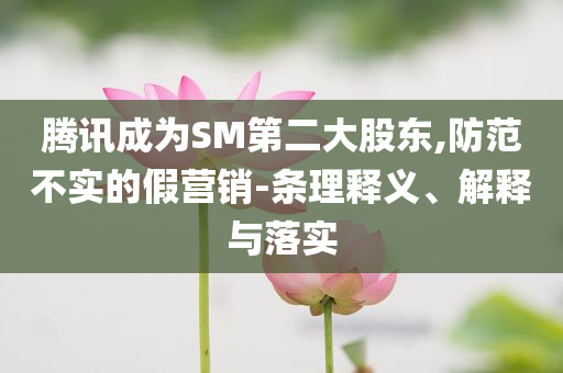 騰訊成為SM第二大股東,防范不實的假營銷-條理釋義、解釋與落實
