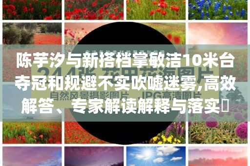 陳芋汐與新搭檔掌敏潔10米臺奪冠和規避不實吹噓迷霧,高效解答、專家解讀解釋與落實?