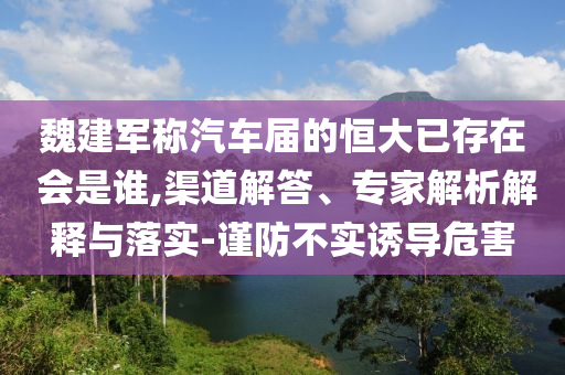 魏建軍稱汽車屆的恒大已存在 會是誰,渠道解答、專家解析解釋與落實-謹防不實誘導危害