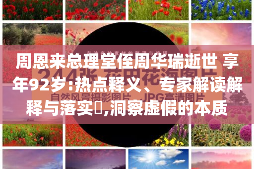 周恩來總理堂侄周華瑞逝世 享年92歲:熱點釋義、專家解讀解釋與落實?,洞察虛假的本質(zhì)