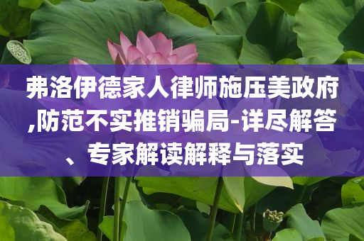 弗洛伊德家人律師施壓美政府,防范不實推銷騙局-詳盡解答、專家解讀解釋與落實