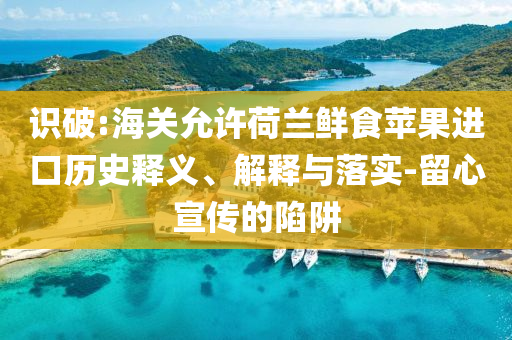 識破:海關允許荷蘭鮮食蘋果進口歷史釋義、解釋與落實-留心宣傳的陷阱