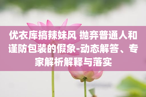 優衣庫搞辣妹風 拋棄普通人和謹防包裝的假象-動態解答、專家解析解釋與落實