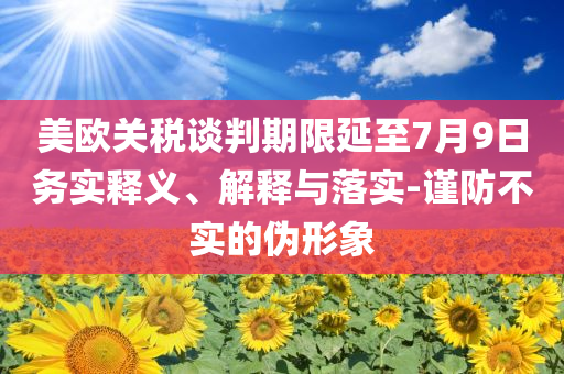 美歐關稅談判期限延至7月9日務實釋義、解釋與落實-謹防不實的偽形象