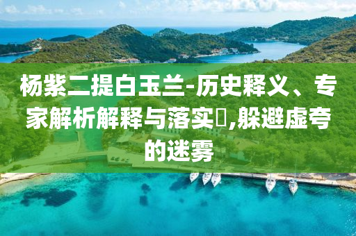 楊紫二提白玉蘭-歷史釋義、專家解析解釋與落實?,躲避虛夸的迷霧