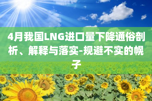 4月我國LNG進口量下降通俗剖析、解釋與落實-規(guī)避不實的幌子
