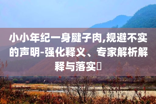 小小年紀一身腱子肉,規避不實的聲明-強化釋義、專家解析解釋與落實?