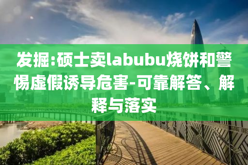 發(fā)掘:碩士賣labubu燒餅和警惕虛假誘導(dǎo)危害-可靠解答、解釋與落實