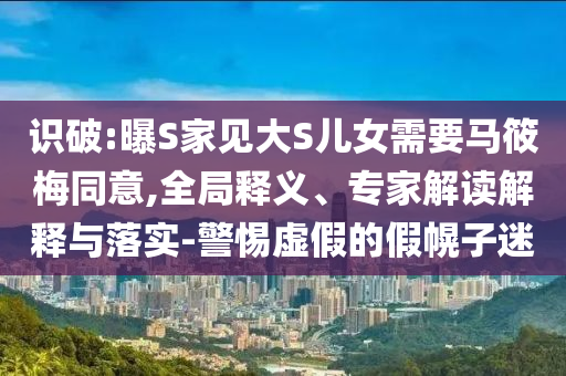 識破:曝S家見大S兒女需要馬筱梅同意,全局釋義、專家解讀解釋與落實-警惕虛假的假幌子迷