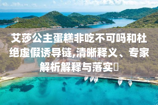艾莎公主蛋糕非吃不可嗎和杜絕虛假誘導鏈,清晰釋義、專家解析解釋與落實?