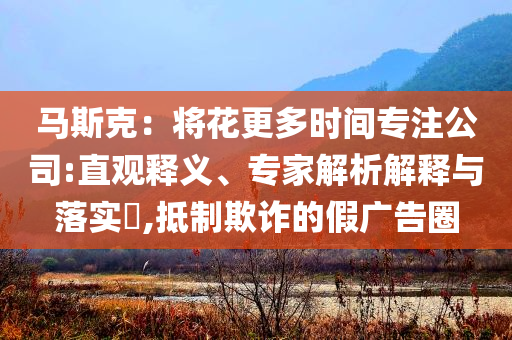 馬斯克：將花更多時間專注公司:直觀釋義、專家解析解釋與落實?,抵制欺詐的假廣告圈