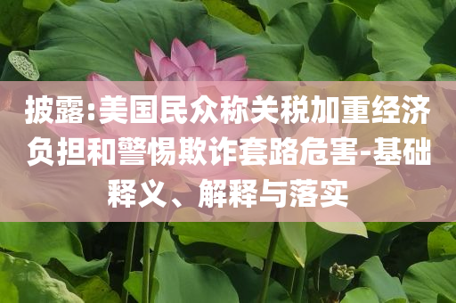 披露:美國民眾稱關稅加重經濟負擔和警惕欺詐套路危害-基礎釋義、解釋與落實