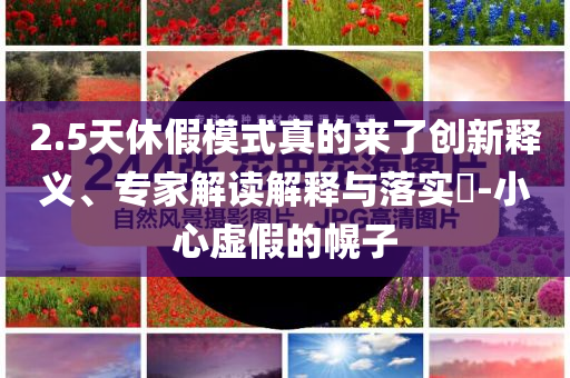 2.5天休假模式真的來了創(chuàng)新釋義、專家解讀解釋與落實?-小心虛假的幌子