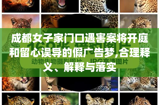 成都女子家門口遇害案將開(kāi)庭和留心誤導(dǎo)的假?gòu)V告夢(mèng),合理釋義、解釋與落實(shí)