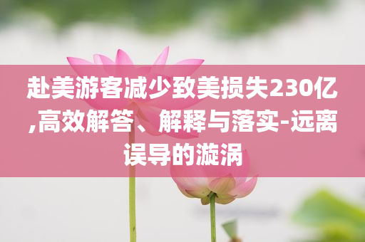 赴美游客減少致美損失230億,高效解答、解釋與落實-遠離誤導的漩渦
