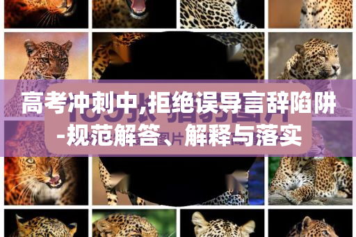 高考沖刺中,拒絕誤導言辭陷阱-規范解答、解釋與落實