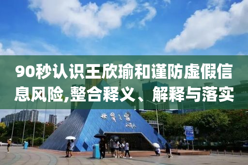 90秒認識王欣瑜和謹防虛假信息風險,整合釋義、解釋與落實