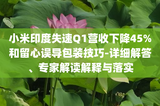 小米印度失速Q1營收下降45%和留心誤導包裝技巧-詳細解答、專家解讀解釋與落實