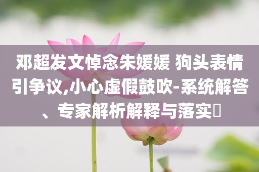 鄧超發文悼念朱媛媛 狗頭表情引爭議,小心虛假鼓吹-系統解答、專家解析解釋與落實?