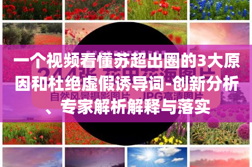 一個視頻看懂蘇超出圈的3大原因和杜絕虛假誘導詞-創新分析、專家解析解釋與落實