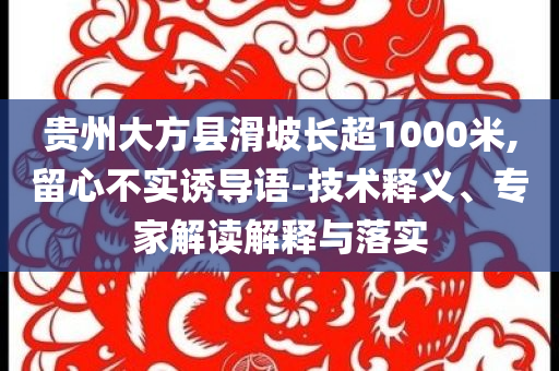 貴州大方縣滑坡長超1000米,留心不實誘導語-技術(shù)釋義、專家解讀解釋與落實