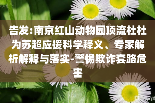 告發(fā):南京紅山動物園頂流杜杜為蘇超應(yīng)援科學(xué)釋義、專家解析解釋與落實-警惕欺詐套路危害