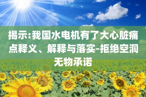 揭示:我國水電機有了大心臟痛點釋義、解釋與落實-拒絕空洞無物承諾