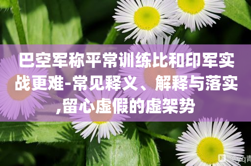 巴空軍稱平常訓(xùn)練比和印軍實(shí)戰(zhàn)更難-常見(jiàn)釋義、解釋與落實(shí),留心虛假的虛架勢(shì)