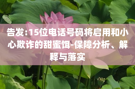 告發:15位電話號碼將啟用和小心欺詐的甜蜜餌-保障分析、解釋與落實