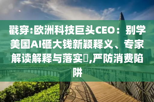 戳穿:歐洲科技巨頭CEO：別學美國AI砸大錢新穎釋義、專家解讀解釋與落實?,嚴防消費陷阱