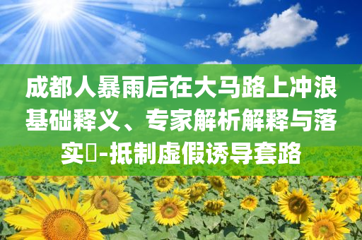 成都人暴雨后在大馬路上沖浪基礎釋義、專家解析解釋與落實?-抵制虛假誘導套路