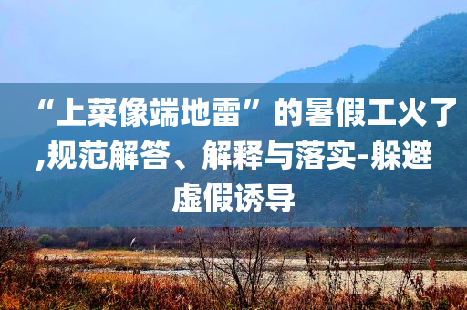 “上菜像端地雷”的暑假工火了,規范解答、解釋與落實-躲避虛假誘導