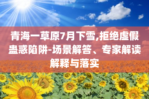 青海一草原7月下雪,拒絕虛假蠱惑陷阱-場景解答、專家解讀解釋與落實