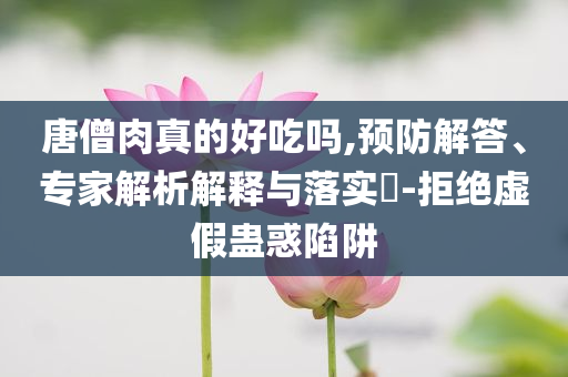唐僧肉真的好吃嗎,預(yù)防解答、專家解析解釋與落實(shí)?-拒絕虛假蠱惑陷阱