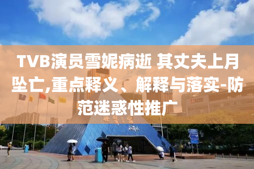 TVB演員雪妮病逝 其丈夫上月墜亡,重點釋義、解釋與落實-防范迷惑性推廣