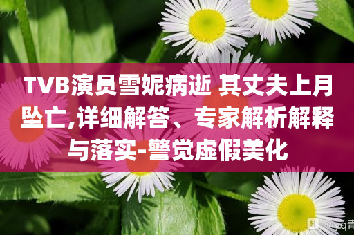 TVB演員雪妮病逝 其丈夫上月墜亡,詳細解答、專家解析解釋與落實-警覺虛假美化