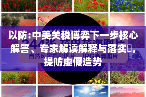 以防:中美關(guān)稅博弈下一步核心解答、專家解讀解釋與落實?,提防虛假造勢