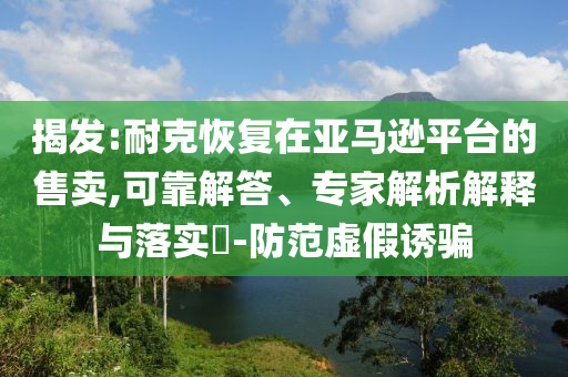 揭發:耐克恢復在亞馬遜平臺的售賣,可靠解答、專家解析解釋與落實?-防范虛假誘騙