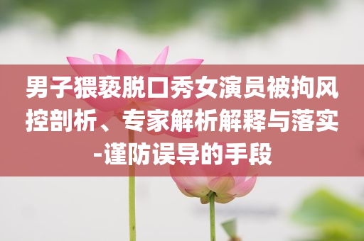 男子猥褻脫口秀女演員被拘風控剖析、專家解析解釋與落實-謹防誤導的手段