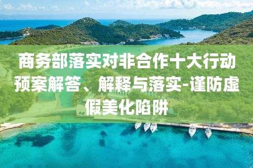 商務部落實對非合作十大行動預案解答、解釋與落實-謹防虛假美化陷阱