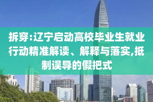 拆穿:遼寧啟動高校畢業生就業行動精準解讀、解釋與落實,抵制誤導的假把式