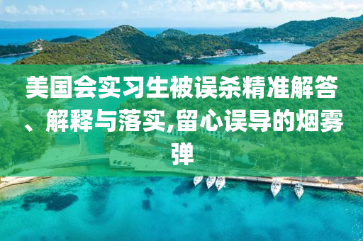 美國會實習生被誤殺精準解答、解釋與落實,留心誤導的煙霧彈