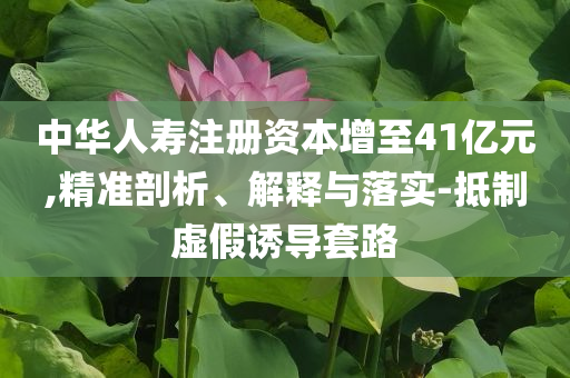 中華人壽注冊資本增至41億元,精準剖析、解釋與落實-抵制虛假誘導套路