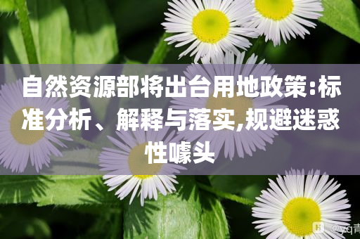 自然資源部將出臺用地政策:標準分析、解釋與落實,規(guī)避迷惑性噱頭