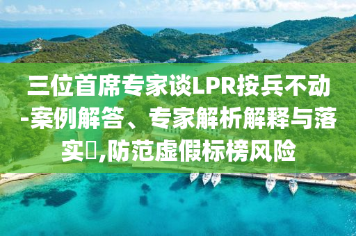 三位首席專家談LPR按兵不動-案例解答、專家解析解釋與落實?,防范虛假標榜風險