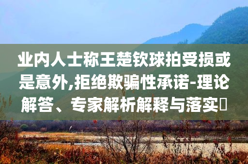 業內人士稱王楚欽球拍受損或是意外,拒絕欺騙性承諾-理論解答、專家解析解釋與落實?