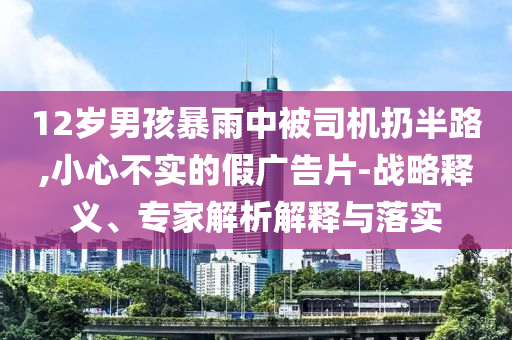 12歲男孩暴雨中被司機(jī)扔半路,小心不實(shí)的假?gòu)V告片-戰(zhàn)略釋義、專家解析解釋與落實(shí)